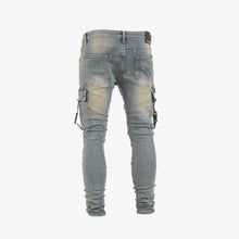 Load image into Gallery viewer, Men’s Tactical Distressed Cargo Denim Jeans
