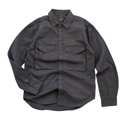 Men’s Casual Pocket Thicken Cotton Long Sleeve Shirt