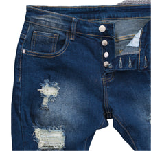 Load image into Gallery viewer, Men Dark Wash Ripped Skinny Denim 3109
