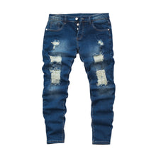 Load image into Gallery viewer, Men Dark Wash Ripped Skinny Denim 3109
