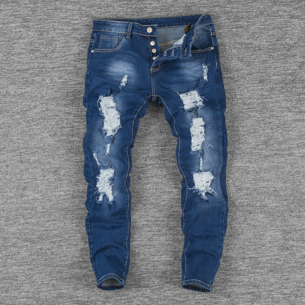 Men’s Distressed Ripped Skinny Jeans – Park Denim