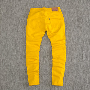 Men’s Mustard Distressed Skinny Jeans