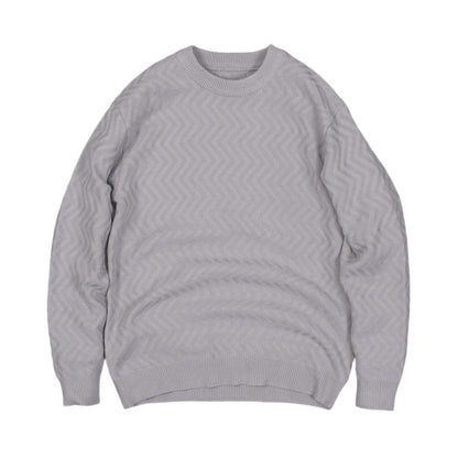 Zigzag Textured Knit Sweater