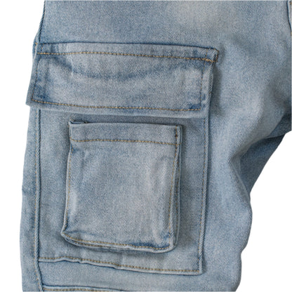Men’s Light Wash Cargo Denim Jeans