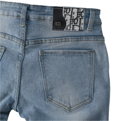 Men’s Light Wash Cargo Denim Jeans
