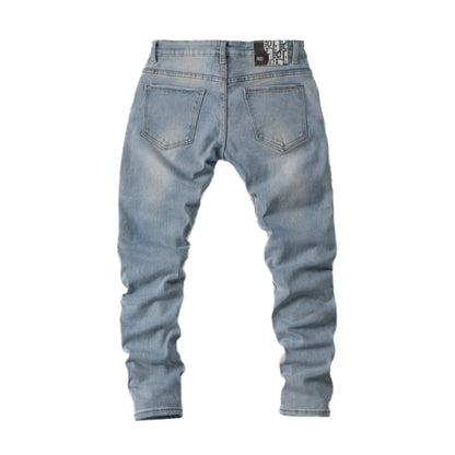 Men’s Light Wash Cargo Denim Jeans