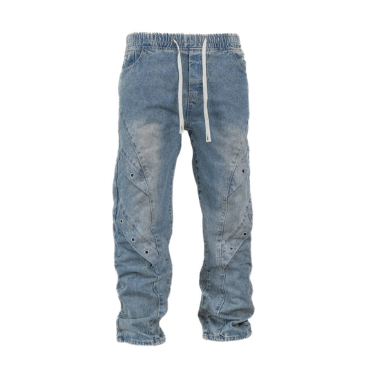 Men’s Grit Panelled Grommet Jogger Denim