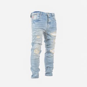 Glacier Fade Distressed Skinny Denim
