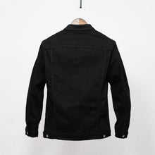 Load image into Gallery viewer, Men Solid Black Denim Jacket
