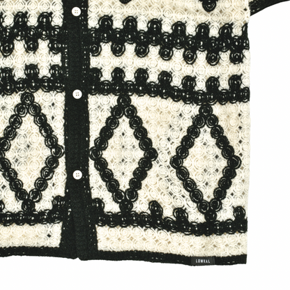 Monochrome Diamond Crochet Shirt
