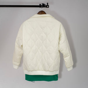 Unisex Bomber Varsity Diamond Quilted Full Zip Jacket.