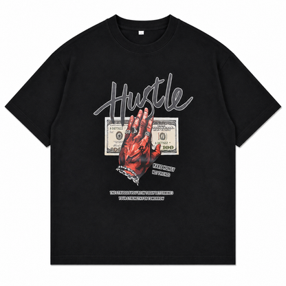 LOWKAL Hustle Graphic Oversized T-Shirt