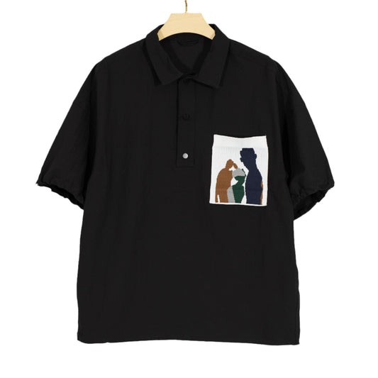 Men Summer Art Pocket Collar Shirt