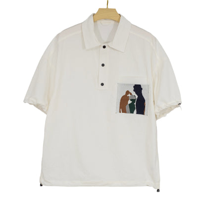 Men Summer Art Pocket Collar Shirt