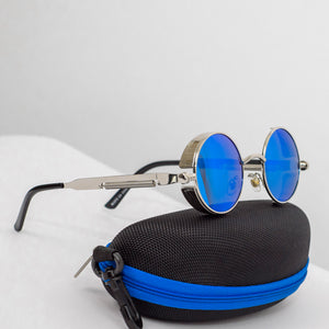 Mirrored Steampunk Round Sunglasses