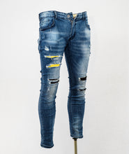 Load image into Gallery viewer, Distressed ripped Denim FOG Yellow
