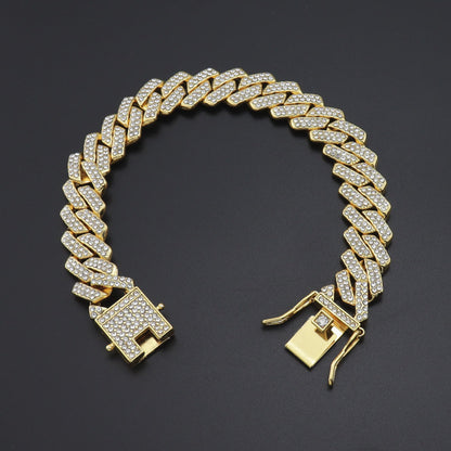 Iced Cuban Link Necklace & Bracelet Set