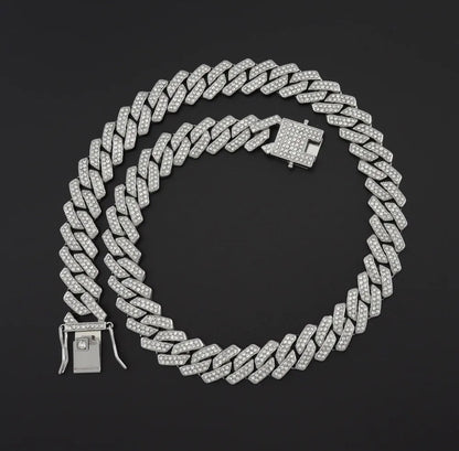 Iced Cuban Link Necklace & Bracelet Set