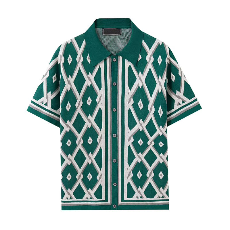LOWKAL Heritage Diamond Knit Shirt