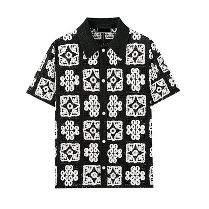 LOWKAL Heritage Tile Crochet Shirt
