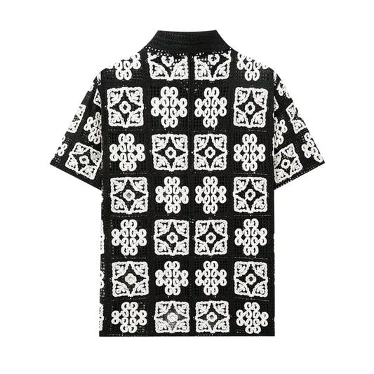 LOWKAL Heritage Tile Crochet Shirt