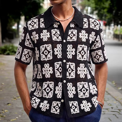 LOWKAL Heritage Tile Crochet Shirt