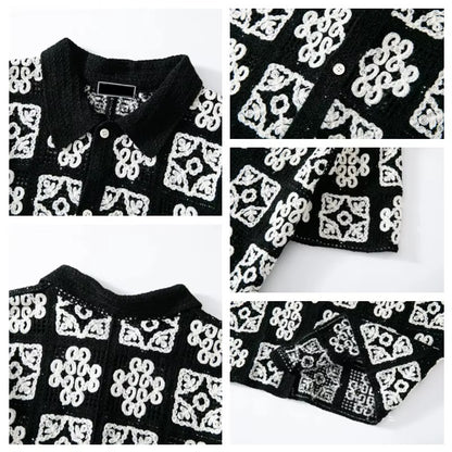 LOWKAL Heritage Tile Crochet Shirt