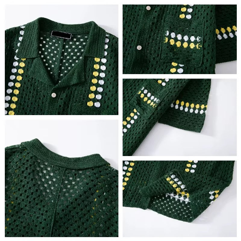 Emerald Heritage Crochet Shirt