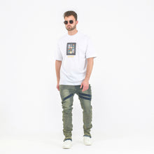 Load image into Gallery viewer, Men’s Acid Wash Moto-Zip Stacked Skinny Denim
