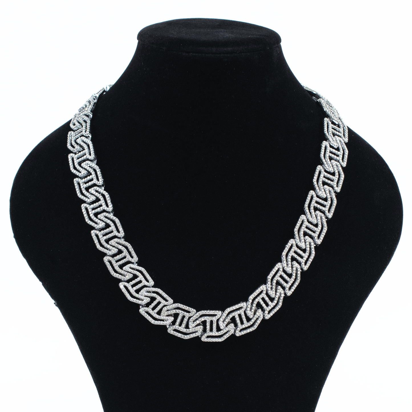 Iced Infinity Link Necklace & Bracelet Set