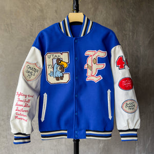 Men Patch Design Fashion Varsity Jacket FC