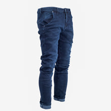 Load image into Gallery viewer, Men Faded Blue Slant Pocket Casual Jeans
