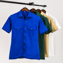 Load image into Gallery viewer, Men Double Pocket Safari Inspired Short Sleeve Shirts ONLY
