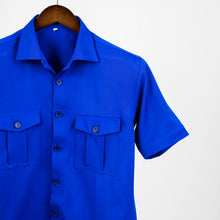 Load image into Gallery viewer, Men Double Pocket Safari Inspired Short Sleeve Shirts ONLY
