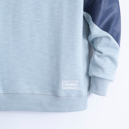 Men’s Crew Neck Solid Color Zip Pocket Sweatshirt.