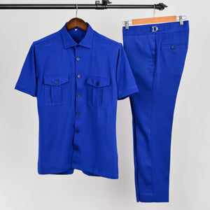 Men Double Pocket Safari Inspired Short Sleeve Shirts ONLY