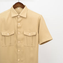 Load image into Gallery viewer, Men Double Pocket Safari Inspired Short Sleeve Shirts ONLY
