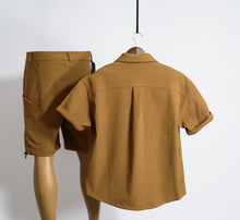 Load image into Gallery viewer, Men 1pc Flap Pocket Shirt &amp; 1pc Belted Cargo Short
