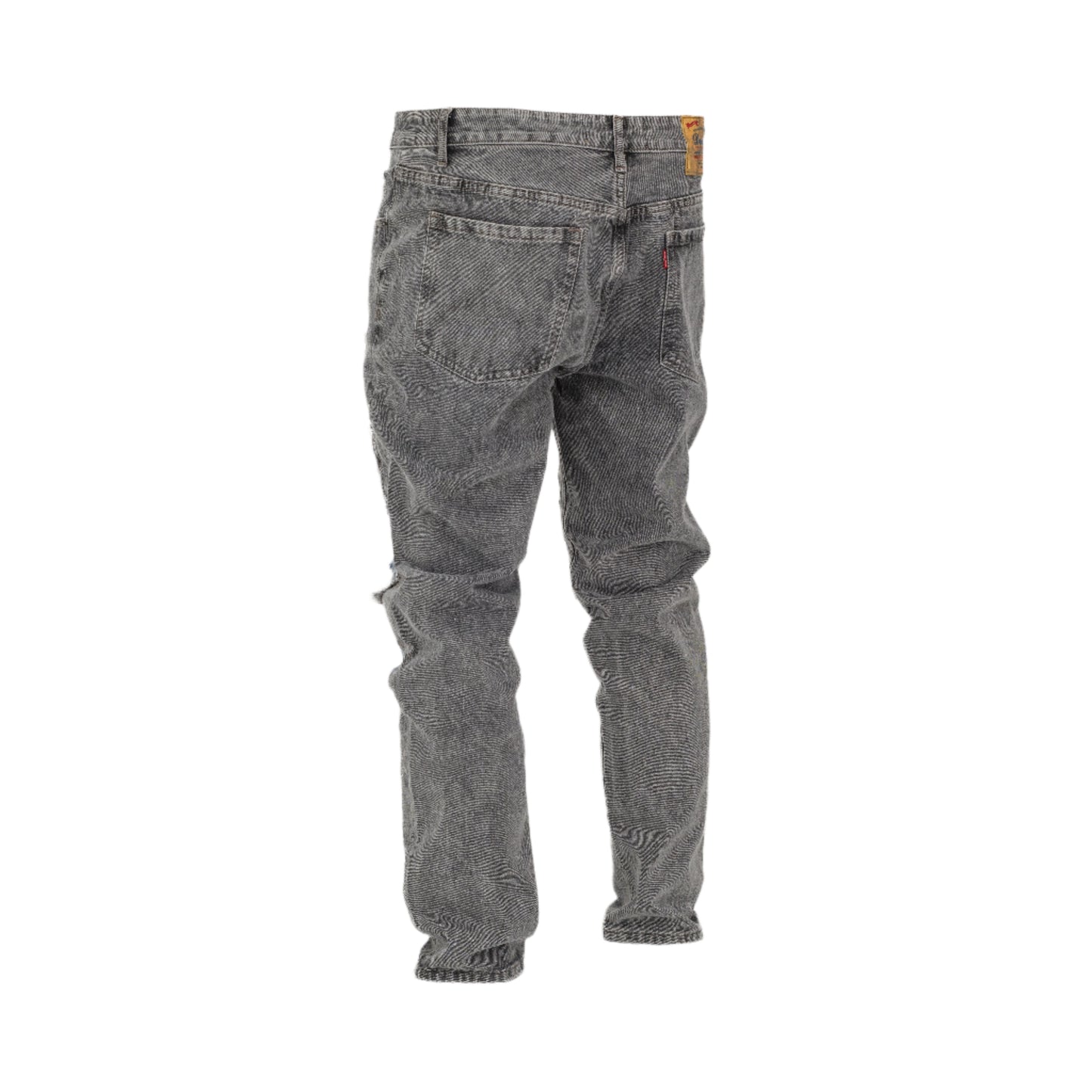 Men Vintage Distressed Ripped Straight Cut Non Stretch Denim Jeans.