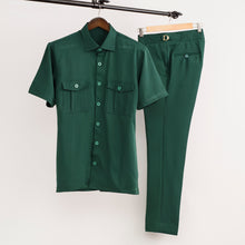 Load image into Gallery viewer, Men Double Pocket Safari Inspired Short Sleeve Shirts ONLY
