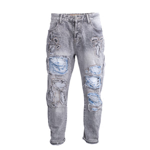 Men Vintage Distressed Ripped Jeans