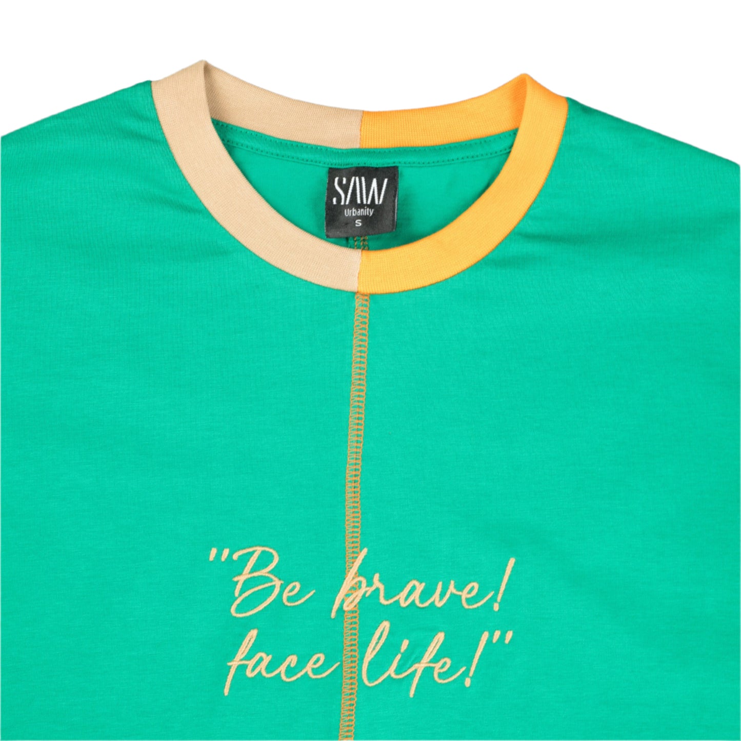Men Letter Graphic( Be Brave!, Face Life!) Over Size T-shirt
