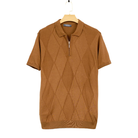 Men Solid Colour Knit Polo Shirts