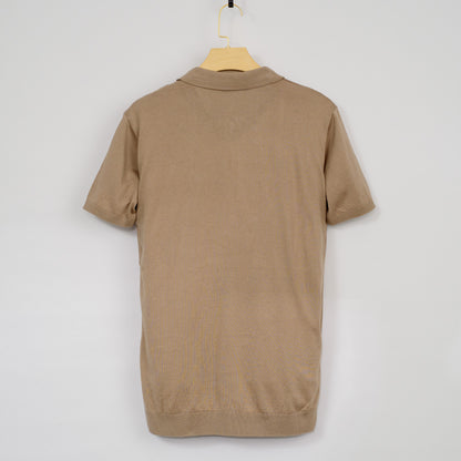 Men Solid Colour Knit Polo Shirts