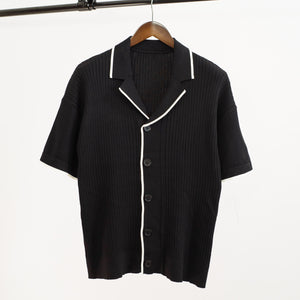 Men Knitted Button Up Shirt/ Short