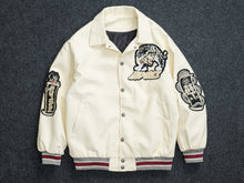 Load image into Gallery viewer, Men’s leather letterman Varsity Jacket
