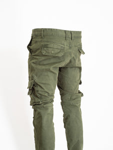 Men Flap Pocket Slim Cargo Pants