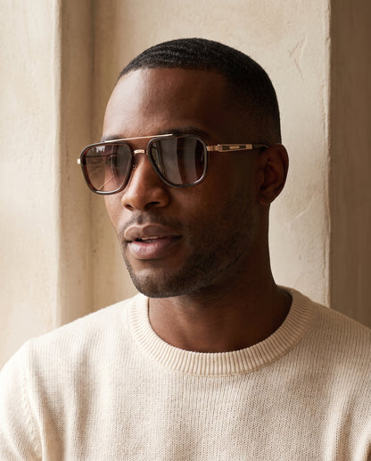 LOWKAL Executive Double-Bar Square Sunglasses