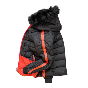 Black Reversible Light Puffer hooded Jacket