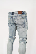 Load image into Gallery viewer, Men Bikers Full Length Denim Dirty Wash Jeans
